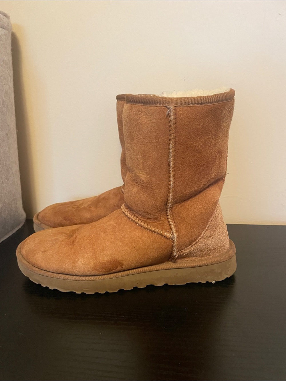 UGG Chestnut Suede Short Shearling Boots